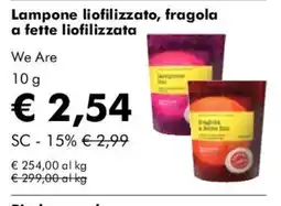NaturaSì We Are Lampone liofilizzato, fragola a fette liofilizzata offerta