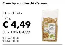 NaturaSì Crunchy con fiocchi d'avena Il Fior di Loto offerta