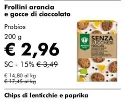 NaturaSì Frollini arancia e gocce di cioccolato Probios offerta