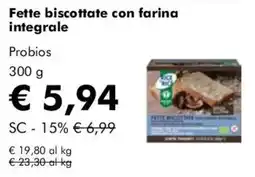 NaturaSì Fette biscottate con farina integrale Probios offerta