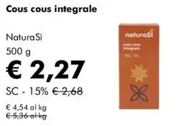 NaturaSì Cous cous integrale NaturaSi offerta