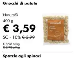 NaturaSì Gnocchi di patate NaturaSi offerta