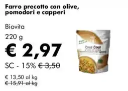 NaturaSì Farro precotto con olive, pomodori e capperi Biovita offerta