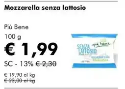 NaturaSì Mozzarella senza lattosio Più Bene offerta