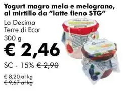 NaturaSì Yogurt magro mela e melograno, al mirtillo da "latte fieno STG" La Decima Terre di Ecor offerta