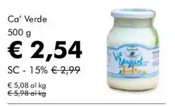 NaturaSì Ca' Verde bio Yogurt offerta