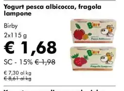 NaturaSì Yogurt pesca albicocca, fragola lampone Birby offerta