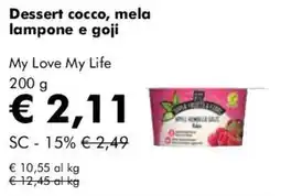 NaturaSì Dessert cocco, mela lampone e goji My Love My Life offerta