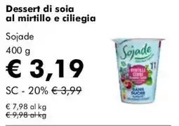 NaturaSì Dessert di soia al mirtillo e ciliegia Sojade offerta