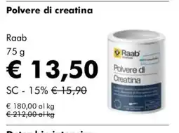 NaturaSì Polvere di creatina Raab offerta