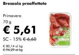 NaturaSì Bresaola preaffettato offerta