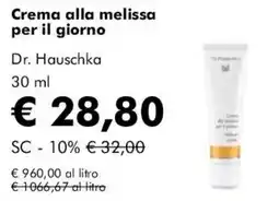 NaturaSì Crema alla melissa per il giorno Dr. Hauschka offerta