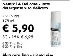 NaturaSì Neutral & Delicate - latte detergente viso delicato Bio Happy offerta