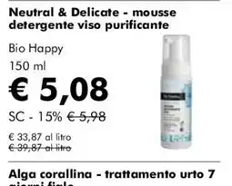 NaturaSì Neutral & Delicate - mousse detergente viso purificante Bio Happy offerta