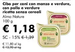 NaturaSì Cibo per cani con manzo e verdure, con pollo e verdure ricetta senza cereali Almo Nature offerta