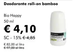 NaturaSì Deodorante roll-on bamboo Bio Happy offerta