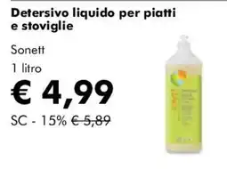 NaturaSì Detersivo liquido per piatti e stoviglie Sonett offerta