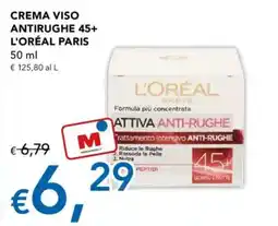 Migross Supermercati e Market Crema viso antirughe 45+ L'Oréal Paris offerta
