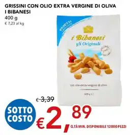 Migross Supermercati e Market Grissini con olio extra vergine di oliva i bibanesi offerta
