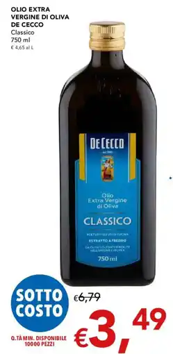 Migross Supermercati e Market Olio extra vergine di oliva De Cecco Classico offerta