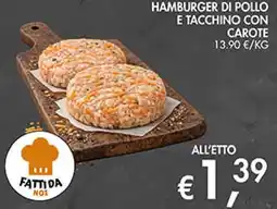 Maxi Coal Hamburger di pollo e tacchino con carote offerta