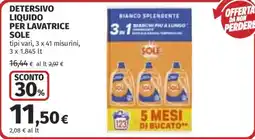 Ipercoop Detersivo liquido per lavatrice Sole offerta