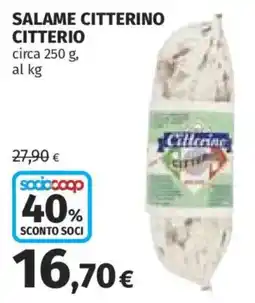 Ipercoop Salame Citterino Citterio offerta