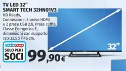 Ipercoop TV LED 32" Smart Tech offerta
