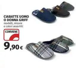 Ipercoop Ciabatte uomo o donna griff offerta
