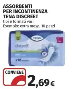 Ipercoop Assorbenti per incontinenza Tena Discreet offerta
