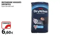 Ipercoop Mutandine Huggies DryNites offerta