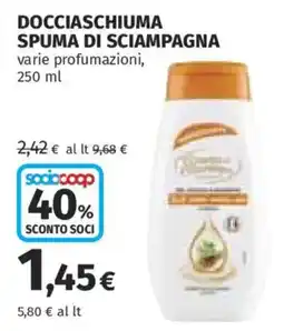 Ipercoop Docciaschiuma spuma di sciampagna offerta