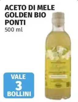 Ipercoop Aceto di mele Golden Bio Ponti offerta