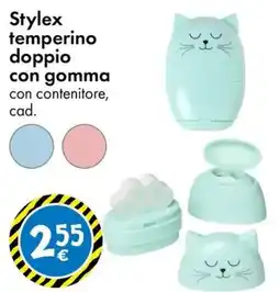 Tedi Stylex temperino doppio con gomma offerta