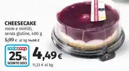 Ipercoop Cheesecake more e mirtilli senza glutine offerta