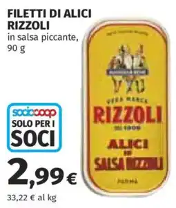 Ipercoop Filetti di alici Rizzoli offerta