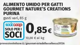 Ipercoop Alimento umido per gatti Gourmet Nature's Creations Purina offerta