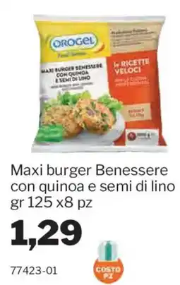 GrosMarket Maxi burger Benessere con quinoa e semi di lino offerta