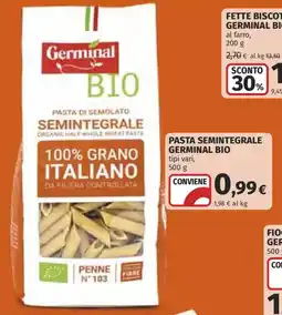 Ipercoop Pasta semintegrale Germinal Bio offerta