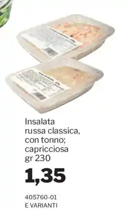 GrosMarket Insalata russa classica con tonno; capricciosa offerta