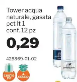 GrosMarket Tower acqua naturale, gasata offerta