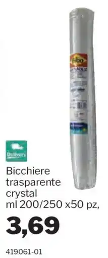 GrosMarket Bicchiere trasparente crystal offerta