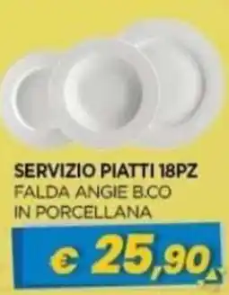Gr Rubino Servizio piatti 18pz falda angie b.co in porcellana offerta