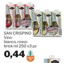 GrosMarket San Crispino Vino bianco, rosso offerta