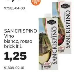 GrosMarket San Crispino Vino bianco, rosso offerta