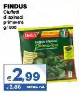 Boningros Cash and Carry Findus Ciuffetti di spinaci primavera offerta