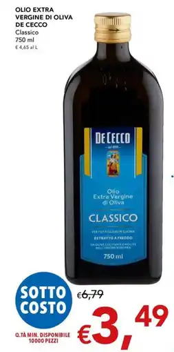 Migross Superstore Olio extra vergine di oliva classico De Cecco offerta