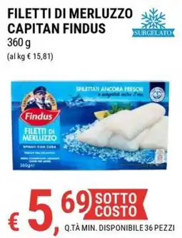 Tre Valli Supermercato Filetti di merluzzo Findus offerta