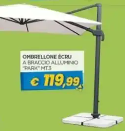 Gr Rubino Ombrellone écru a braccio alluminio offerta