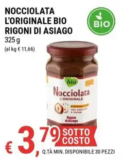 Tre Valli Supermercato Nocciolata l'originale Rigoni di Asiago offerta